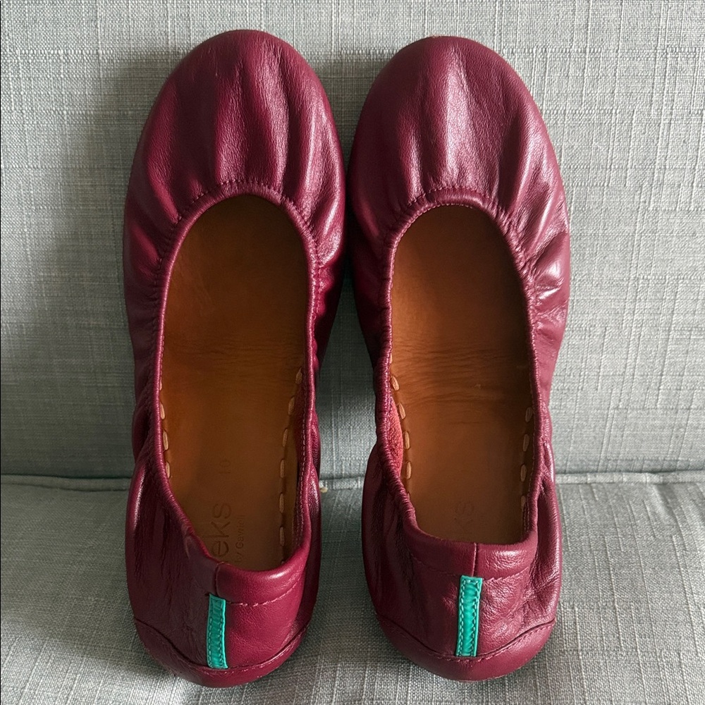 Tieks Burgundy Leather Ballet Flats - Women’s Size 10